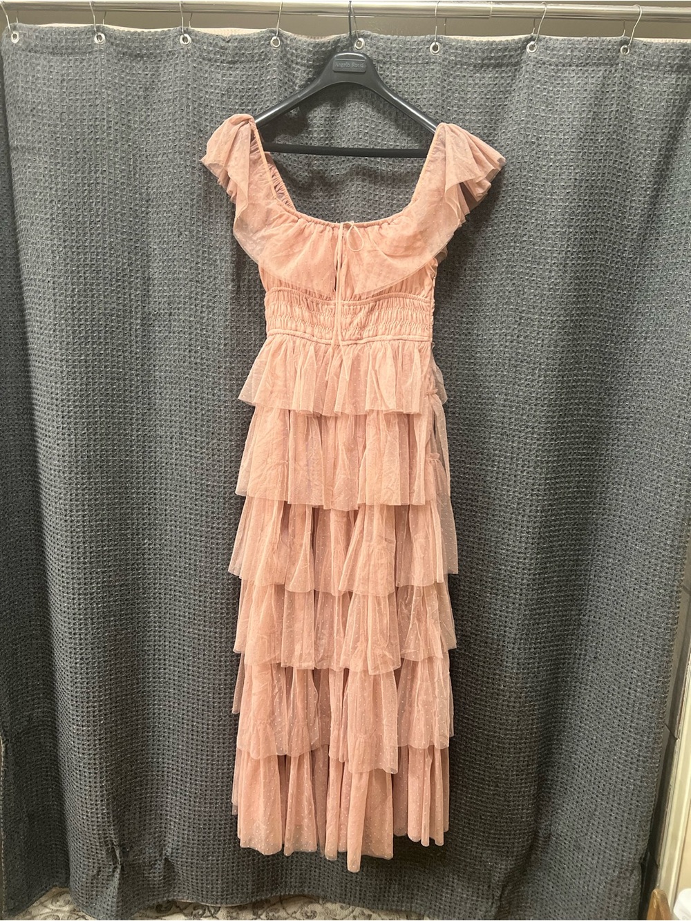 Petal and Pup Romantic Peach Tiered Ruffle Maxi Dress Size Large